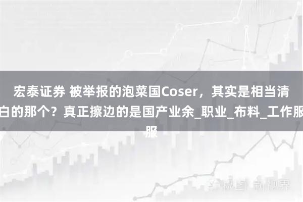宏泰证券 被举报的泡菜国Coser，其实是相当清白的那个？真正擦边的是国产业余_职业_布料_工作服